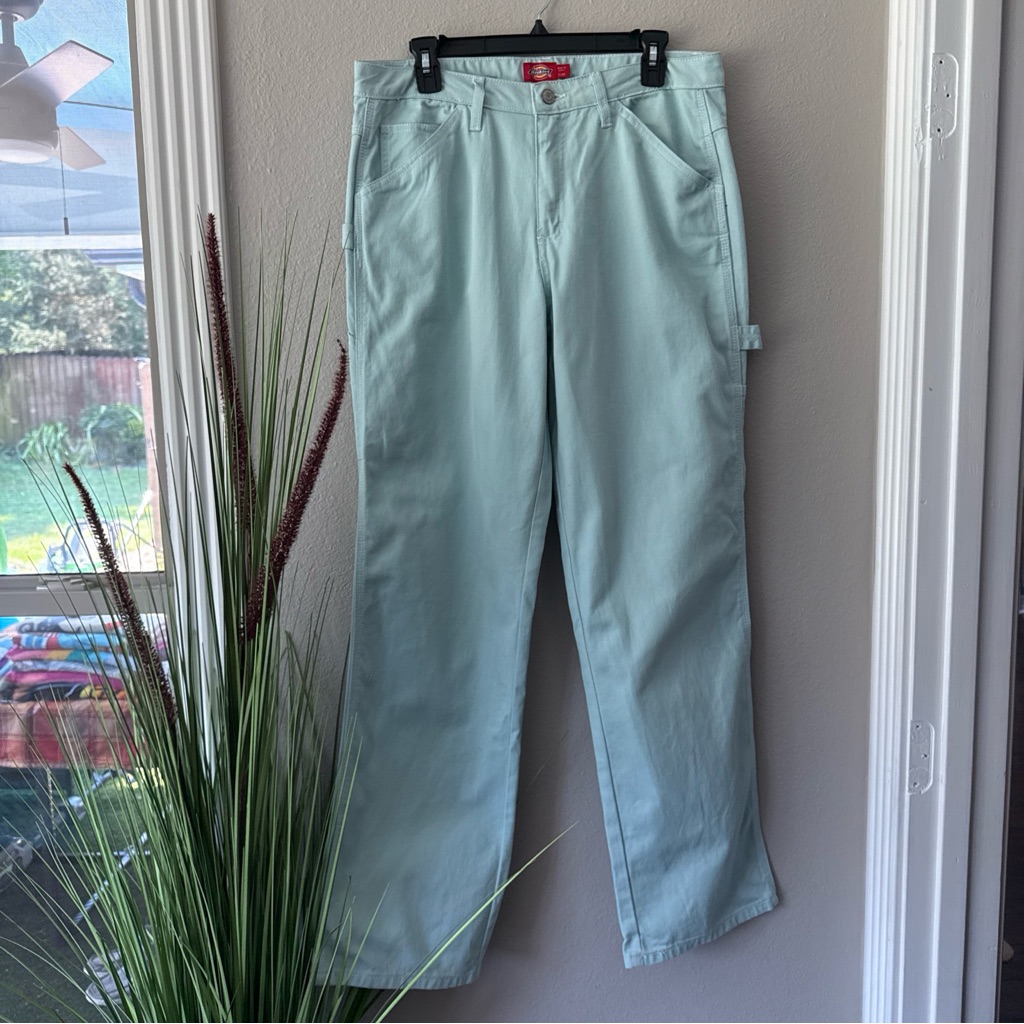 B3/4 Dickies Womens Light Teal Jeans Size 11/30